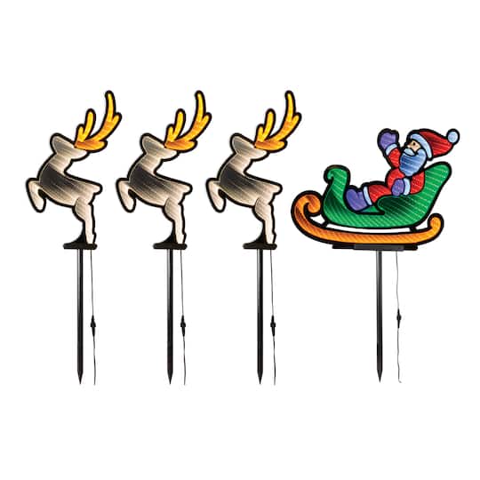 Melrose 18" Santa & Sleigh Pathway Light EkkoLight Set